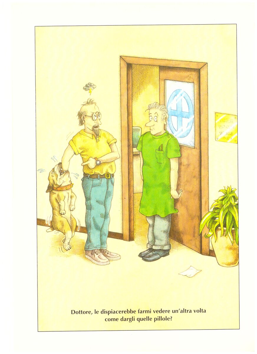 Cartolina di richiamo - illustrazione veterinaria